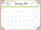 Desk Calendar 2026-2027 with Desk Mat – 22" x 17" Large Desk Pad Calendar Runs from January 2026 to June 2027, Floral Design Desktop Calendar with To-Do, Notes for Planning, Organizing, and Scheduling Your Life (Apricot)
