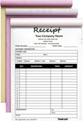 Custom Invoice Book in 3-Part /2-Part Receipt Book with Carbon Copies Personalized Carbonless Service Invoice Form Books Sales Order Book with Company Name Logo Address,D-Receipt Book