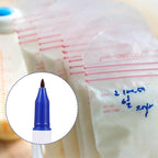 Janlaugh 2 Pcs Freezer Permanent Markers Waterproof Fast Drying Labels 1.0mm Chisel Fine Point Tips Food & Fridge Labels Markers Pen (Blue)