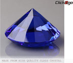 CLICK2GO 3” / 80 mm Dark Blue Diamond Shaped Glass Crystal Paperweight – Home Office Decor & Valentine's Day Gift Wedding Favors Centerpieces Decoration with Gift Box