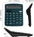 Office Desk Calculator - Dual Power Simple Financial Calculator with Big Button Large Display for Office, Home & School (Green)