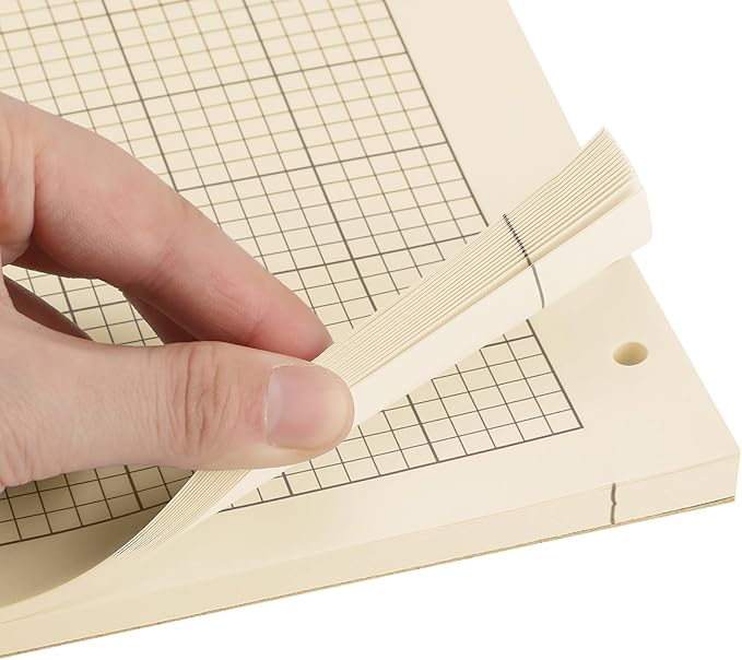Seajan 5 Pcs Engineering Paper Notebook Engineering Computation Pad 8.5 x 11 Inches Engineer Graph Paper Notepad, 5 Squares Per Inch 3 Hole Punched Computation Pad, 100 Sheets/pack (Yellow)