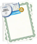 Geographics Recycled Blank Parchment Certificate Paper, 8.5 x 11, Optima Green with Gold Foil, Pack of 100 - Certificate Paper for Printing - Ideal for Printers