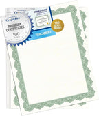 Geographics Recycled Blank Parchment Certificate Paper, 8.5 x 11, Optima Green with Gold Foil, Pack of 100 - Certificate Paper for Printing - Ideal for Printers