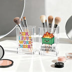 Vgrti Funny Dumpster Fire Work 2 Pack Acrylic Cosmetic Pencil Pen Holder Cup, Cute Office Pen Holder for Desk, Funny Work Burnout Gifts for Coworker Friend, Mental Health Gifts for Women Boss Teacher