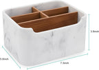 SZYRL Desk Organizer, Marble Remote Holder for Table, Modern Office Controller Pen Phone Holder Organizer, Stylish Caddy and Storage Accessories for Bedside Nightstand Desktop Coffee Table