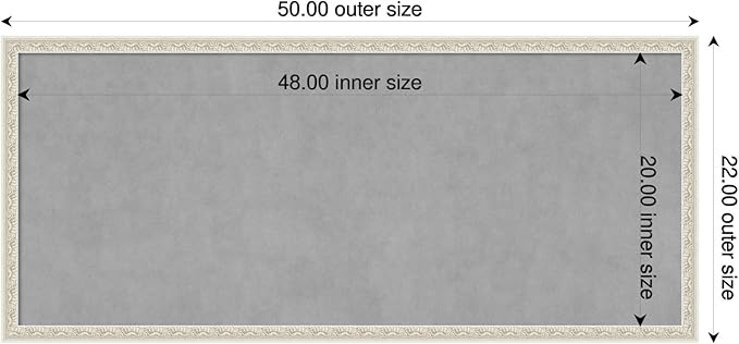 Amanti Art Silver Framed Magnetic Board 22x50 Oversize Vision Board for use with Magnets, 100% Metal Sheet to Display Items as Office Decor or for Home Organization in mudroom, Kitchen or Kids Room