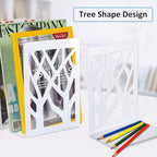 Book Ends, Bookends, Bookends for Shelves, Bookend, Book Ends for Heavy Books, White Metal Book Shelf Holder Home Decorative, Book Stoppers for Shelves, Bookend Supports 3 Pair