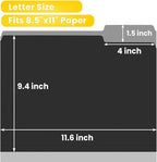 SUNEE File Folders, 30 Pack Manilla Folders 8.5 x 11, Colored File Folders Home Office School Supplies for Documents Files Paper, Black