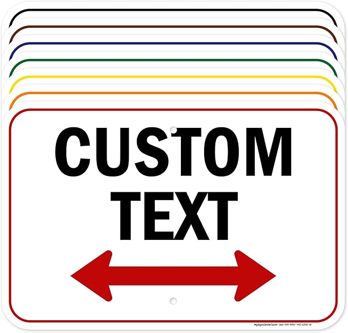 Custom Arrow,Custom Directional Sign, Two Way Arrow,12x18 Inches, Rust Free .063 Aluminum, Fade Resistant, Made in USA by My Sign Center