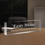 SalaGraphics Custom Engraved Acrylic Name Plates for Desks, Office Desk Plate Personalized, Decor Nameplate, Nurse Manager Employee Teacher Appreciation Gifts, Accessories (Flowers H)