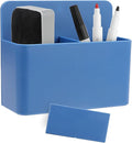 Blue Magnetic Dry Erase Marker Holder, Blue Locker Organizer, Pencil Storage Cup with Strong Magnet, Marker/Pen Basket for Whiteboard, Refrigerator, Locker Accessories, School and Office Supplies
