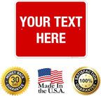 Personalized Custom Red Background Customize for Office, Business, Workplace, Home, Airbnb, Delivery Sign, 24x30 Inches, Rust Free .063 Aluminum, Fade Resistant, Made in USA by Sigo Signs