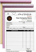 Custom Invoice Book in 3-Part /2-Part Receipt Book with Carbon Copies Personalized Carbonless Service Invoice Form Books Sales Order Book with Company Name Logo Address,F-Invoice Book with Logo