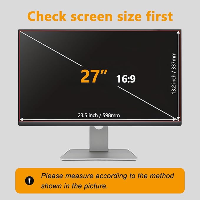 【20 Pack】 27 Inch Privacy Screen Protector for 16:9 Widescreen Monitors Desktop Anti-Glare Blue Light Filter Anti-Spy Film Relieves Eye Strain Easy Install
