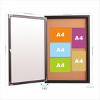 36x24 Inch Lockable Enclosed Bulletin Board, Weather-Resistant Outdoor Noticeboard with Locking Doors, Wall-Mounted Black Aluminum Frame & Cork Presentation Board