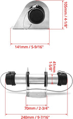QWORK Aluminum Trailer Document Holder Registration Card Box Insurance, 4 Pack Tube Style Document Holder, 1-5/8" x 9", for Truck and Trailers