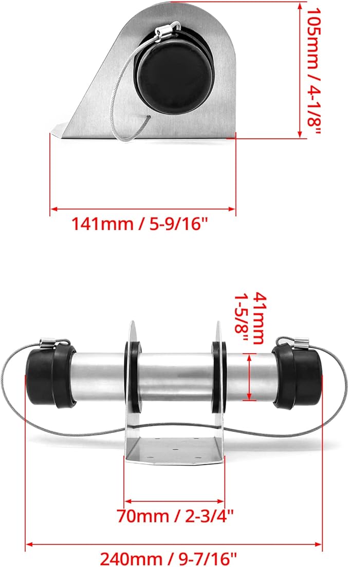QWORK Aluminum Trailer Document Holder Registration Card Box Insurance, 4 Pack Tube Style Document Holder, 1-5/8" x 9", for Truck and Trailers