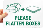 SmartSign Please Flatten Boxes Recycle Label | 7" x 10" Laminated Vinyl Sticker, Made in USA
