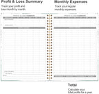 Heveboik Income & Expense Log Book - A5 Income and Expense Tracker for Small Business, Accounting Bookkeeping Tracking for Woman and Man, 5.8" x 8.3", Blue Flower