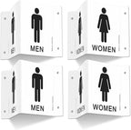 Faittoo Restroom Sign, Bathroom Signs, 4 Pack 6 x 8 Inches Acrylic Sign, for Office or Business Bathroom and Toilet Door or Wall Decor, Indoor Outdoor Use, White (Men and women Set)