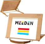 MEEDEN A2 Wooden Tabletop Easel for Painting, 5-Position Adjustable Drawing & Sketching Board with Shoulder Strap, Portable Beechwood Desktop Art Easel Stand for Adults, Artists, Beginners & Student