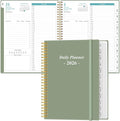 Daily Planner 2026 Full Page Per Day- 2026 Daily & Monthly Planner from January 2026 to December 2026, Day Planner 2026 with 12 Months Tabs, 8.5" x 11", Green