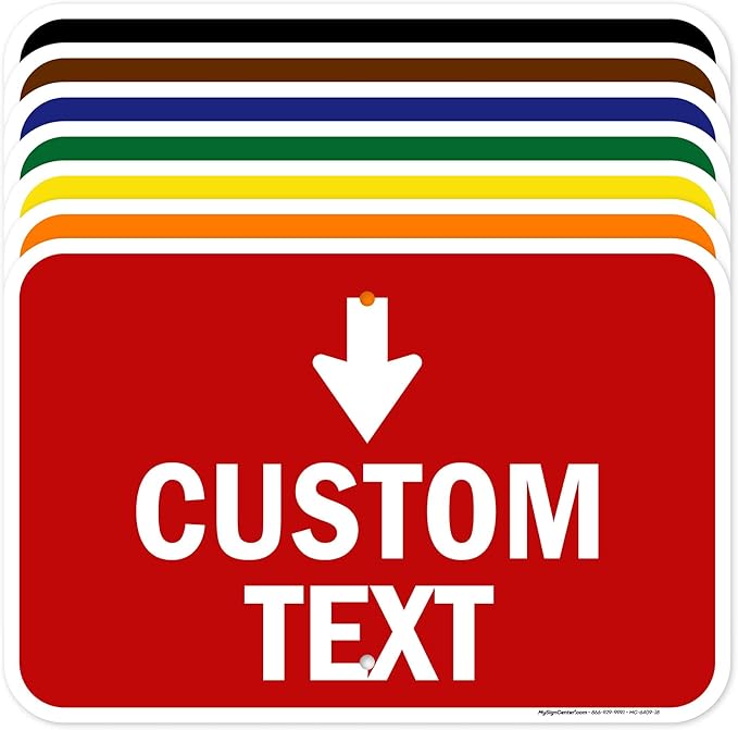 Custom Arrow,Custom Directional Sign, Down Arrow,12x18 Inches, Rust Free .063 Aluminum, Fade Resistant, Made in USA by My Sign Center