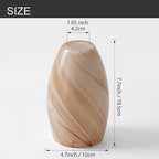 Fixture Replacement Globe Shade,Lampshade for E26 Base 1-5/8 Inch Fitter, Color Art Glass Oval Lampshade Cover for Pendant Kitchen Wall Sconce Chandelier Vanity Light (1, Brown and White)