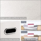 PRANDOM Large Collapsible Storage Box with Lid [1-Pack] Leather Fabric Foldable Storage Bin Organizer Container Basket Cube with Cover for Home Bedroom Closet Office Nursery White (17.7x11.8x11.8)