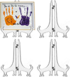 LonlyEagle 4 Pack 12 Inch Clear Plastic Easels or Stand/Plate Holders to Display Pictures or Other Items at Weddings, Plate Stands for Home Decoration, Birthday, Tables