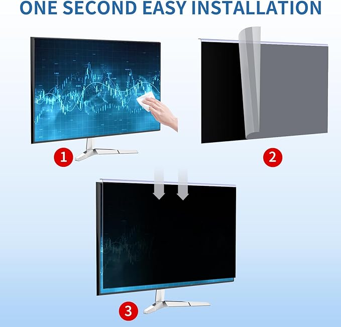 DEJIMAX 〔2-Pack〕 24 Inch Computer Privacy Screen Filter for 16:9 Monitor, Anti-Blue Light, Anti-UV,Blue Light Blocking Removable Privacy Protector Shield Fits 23.6", 23.8", 24" Monitors