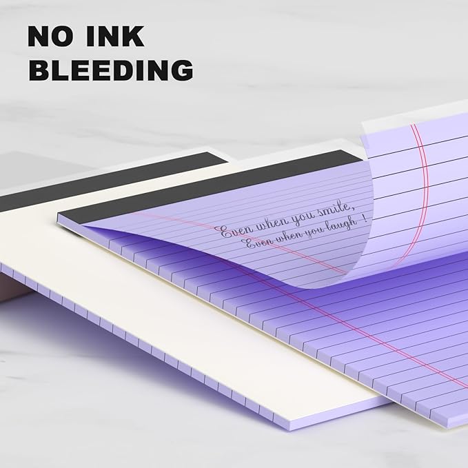 AILZFEI Pink Purple Small Legal Pad 5 x 8 College Ruled Color Legal Pads Paper Notepads 6 Pack Sturdy Back Writing Pads 5 x 8 Note Pads Perforated Narrow Ruled Pads of Paper