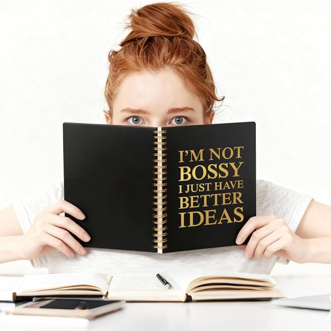 Vgrti I'm Not Bossy Just Have Better Ideas Spiral Notebook, Funny Saying Sarcastic Work Notebook for Coworkers Boss Adults, Office Humor Gag Gifts Promotion Gifts for Women Men Leader Dad Mom Manager