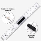 Magnetic Geometry Tool, Protractor, Triangle Rulers Easy Attachment Blackboard Measurement Kit, Teacher Board Protractor Multi-Purpose Kit Large (Transparent-2pc)