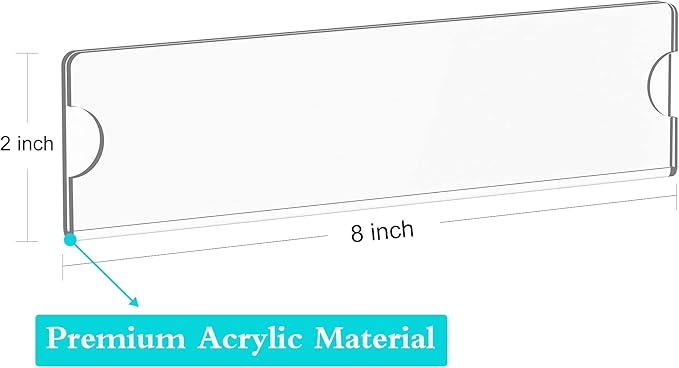 Richboom Acrylic Wall Name Plate Holder, 2x8 Inch, 5 Pack Clear Acrylic Sign Holder Frame with Adhesive Tapes, Door Plates for Home, Office, Classroom