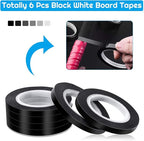 Audab 6 Rolls 1/4 Pinstripe Tape Vinyl Chart /White Board Tape Lines Dry Erase Whiteboard Thin Tape Pinstriping Graphic Grid Marking Tape