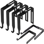Amylove 4 Pcs Adjustable Cubicle Hanger Universal Partition Metal Cubicle Hooks Door Hanger, Adjusted to Fit Panels with 1 3/8 Inch to 3 1/2 Inch Thickness for Office Whiteboard (Black)