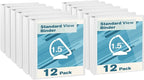 CIXILDTS 1.5-inch D Ring Binders, Fit US Letter Size Paper, 1-1/2" 3 Slant-D Ring Binder with 2 Pocekts, 12-Pack, White