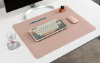 NODITO Dual-Sided Leather Desk Pad,Blotter for Laptop Computer,Mouse Pad,Writing,Drawing,Arts and Craft Mat (17"x24", Pink/Silver)