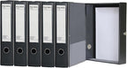 URbantin 6 Pack Foldable A4 Box Files,Plastic Archive Folders,65mm Spine, Document Box for Office（Black）