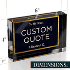 Custom Acrylic Sign Personalized, Custom Desk Name Plate, 18 Styles, (4"x6"), With Gift Box, USA Made by Acryluxe. (Folsom)