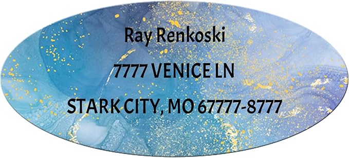Made in USA Custom Return Address Stickers Labels Customized Mailing Label for Envelopes, Personalized Self Adhesive Flat Sheet Oval Labels