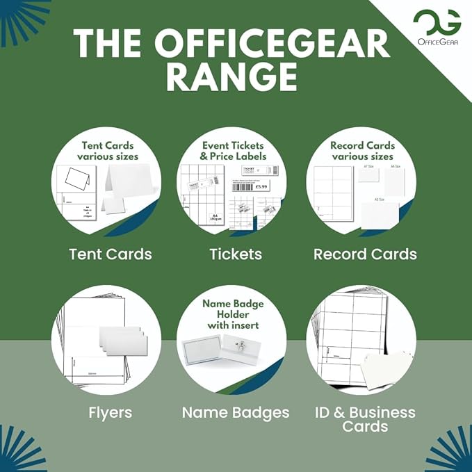 OfficeGear Yellow Shelf Edge Labels 21-up [525 Pack] 38x70mm Printable A4 Card Perforated Labels/Sheet for Retail Barcodes, Price Stickers, Point of Sale, Product Info, Shelf Promotions Incl Template