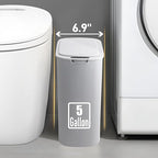 TIPGO 5 Gallon Motion Senor Bathroom Trash Can with Lid, Automatic Garbage Can Touchless, Smart Plastic Waste Basket for Narrow Spaces, Bathroom, Office, Bedroom, Living Room (Gray)