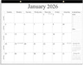 Desk Calendar 2026 - Calendar 2026-2027 from January 2026 to June 2027, 18 Months Calendar with Thick Paper for Office, Home, School Organizing, 14.5" X 11.5", Black