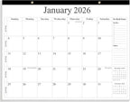 Desk Calendar 2026 - Calendar 2026-2027 from January 2026 to June 2027, 18 Months Calendar with Thick Paper for Office, Home, School Organizing, 14.5" X 11.5", Black