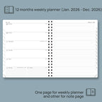 POPRUN 2026 Planner Weekly Notebook Calendar (Jan-Dec), Large Size 8.5'' x 10.5'' - Agenda 2026 Appointment Book with Monthly Tabs, Inner Pocket, Spiral Soft Cover, 100 GSM - Lilac