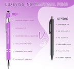 Luxeviss 20 Pcs Inspirational Pens Bulk - Motivational Ink Ballpoint Pen with Quotes Stylus Tip Nurse Gifts for School Coworkers Office Supplies Black Ink