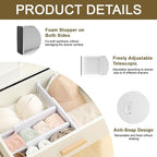 YJFHHH Drawer Dividers for Clothes 4" High 10.9"-18" Expandable Dresser Drawer Organizer Plastic Separators for Kitchen 3 Pack